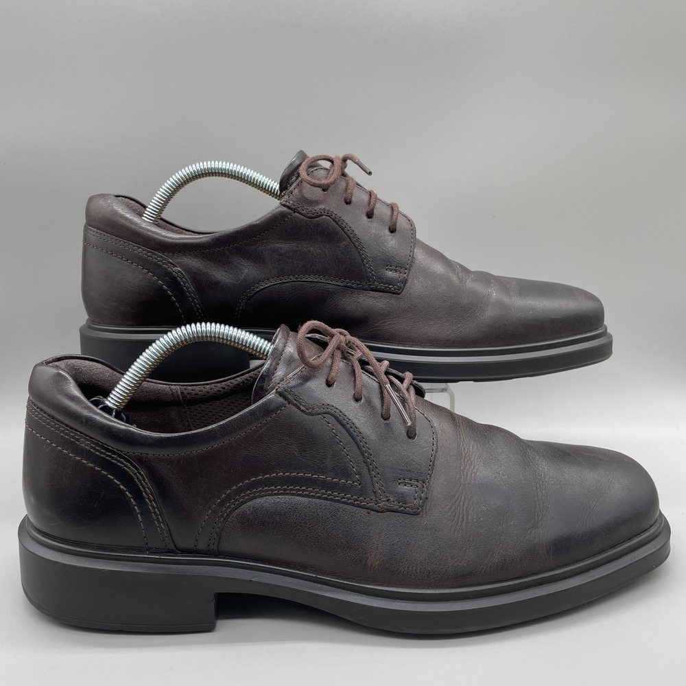 ECCO Helsinki 2.0 Oxfords Mens 44 (US 10-10.5) Dark Brown Leather Dress Shoe